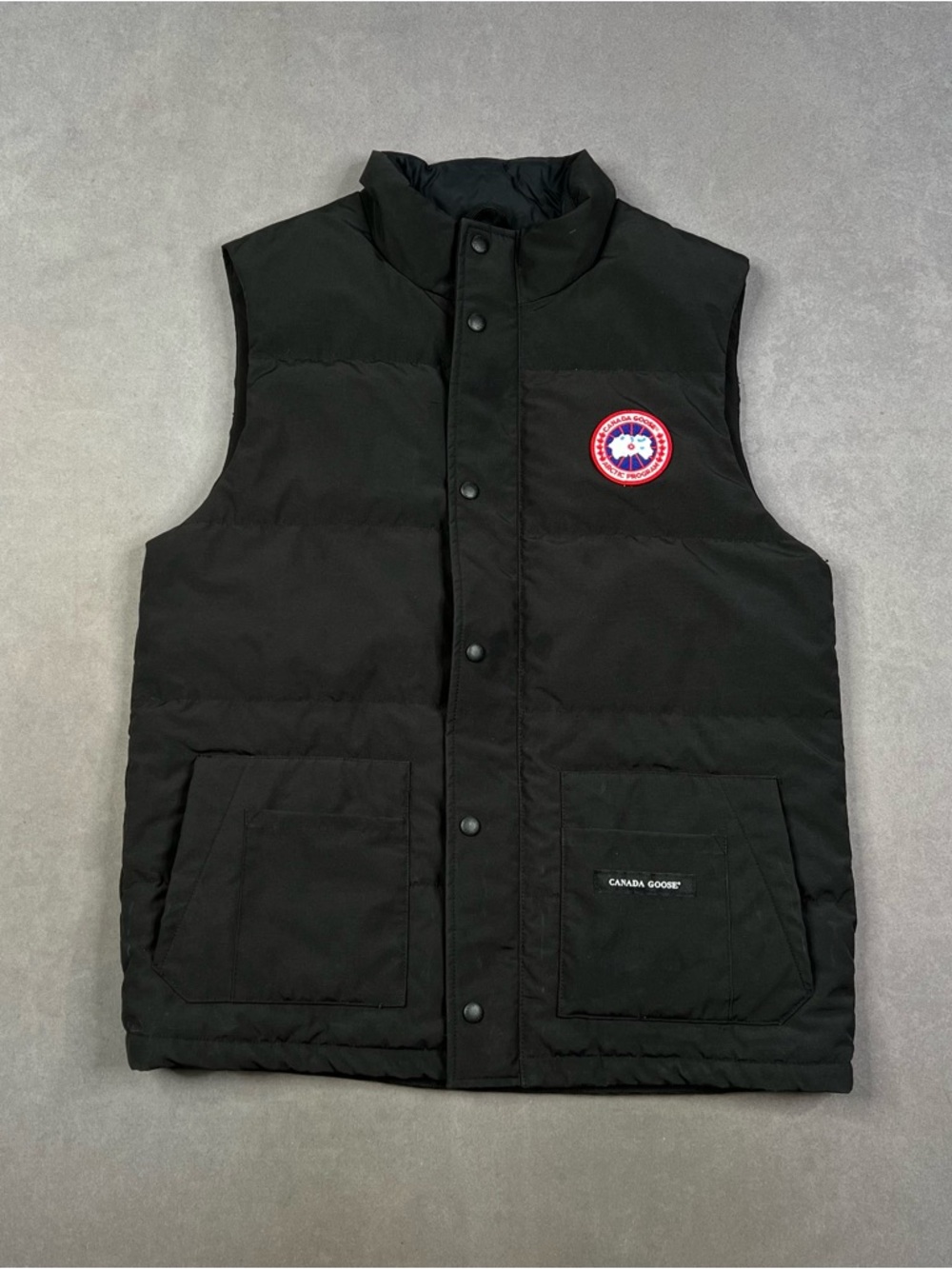 Canada Goose Black Men's Down Puffer Vest with Logo Patch